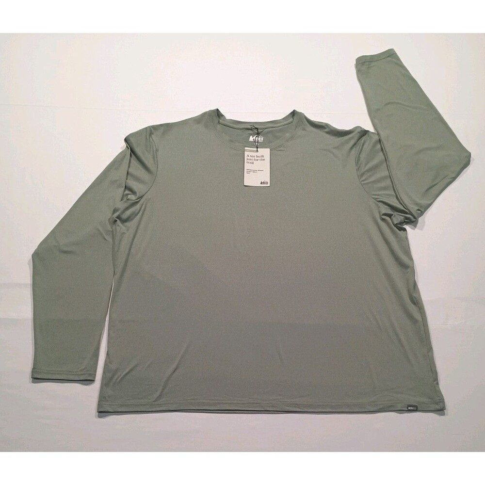 REI Co-op Sahara Men's XXL Long-Sleeve Crew T-Shirt Sage Gray 163977